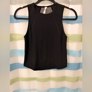 Lululemon Sculpt Cropped Tank Top Mesh Black Size: 0 (N114)